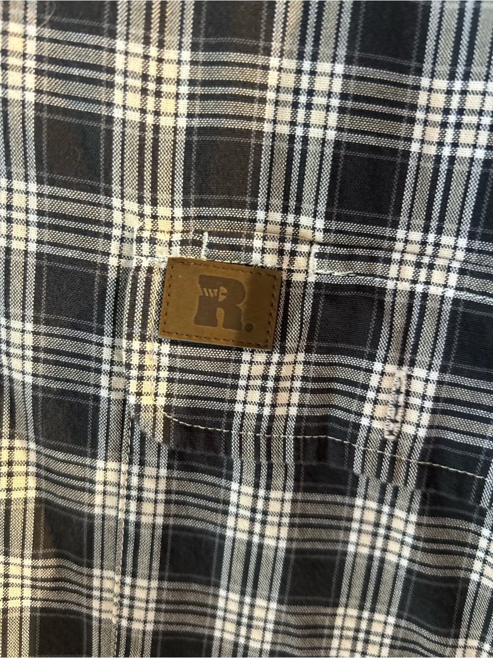 Wrangler Grey/Black and White Plaid Long-Sleeve Button-Down Shirt - Picture 4 of 4
